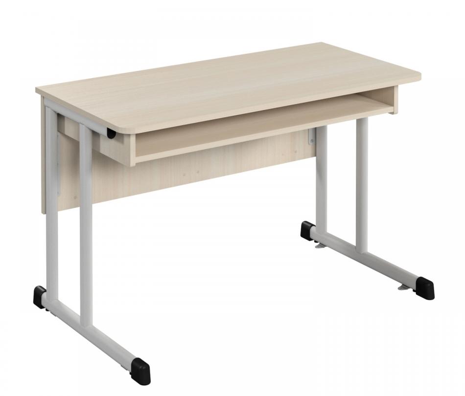 Стіл учнівський 2-місний лабораторний для предметних кабінетів на плоскоовальній трубі, АЛМАНТ, 1200х600х760 мм.